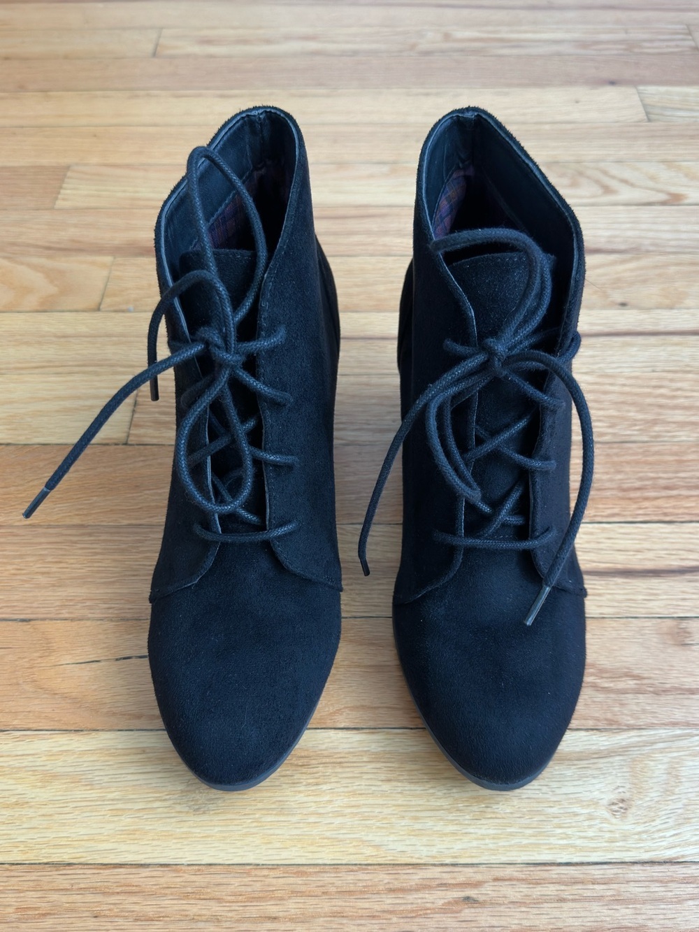 Madden Girl Black Suede Ankle Booties